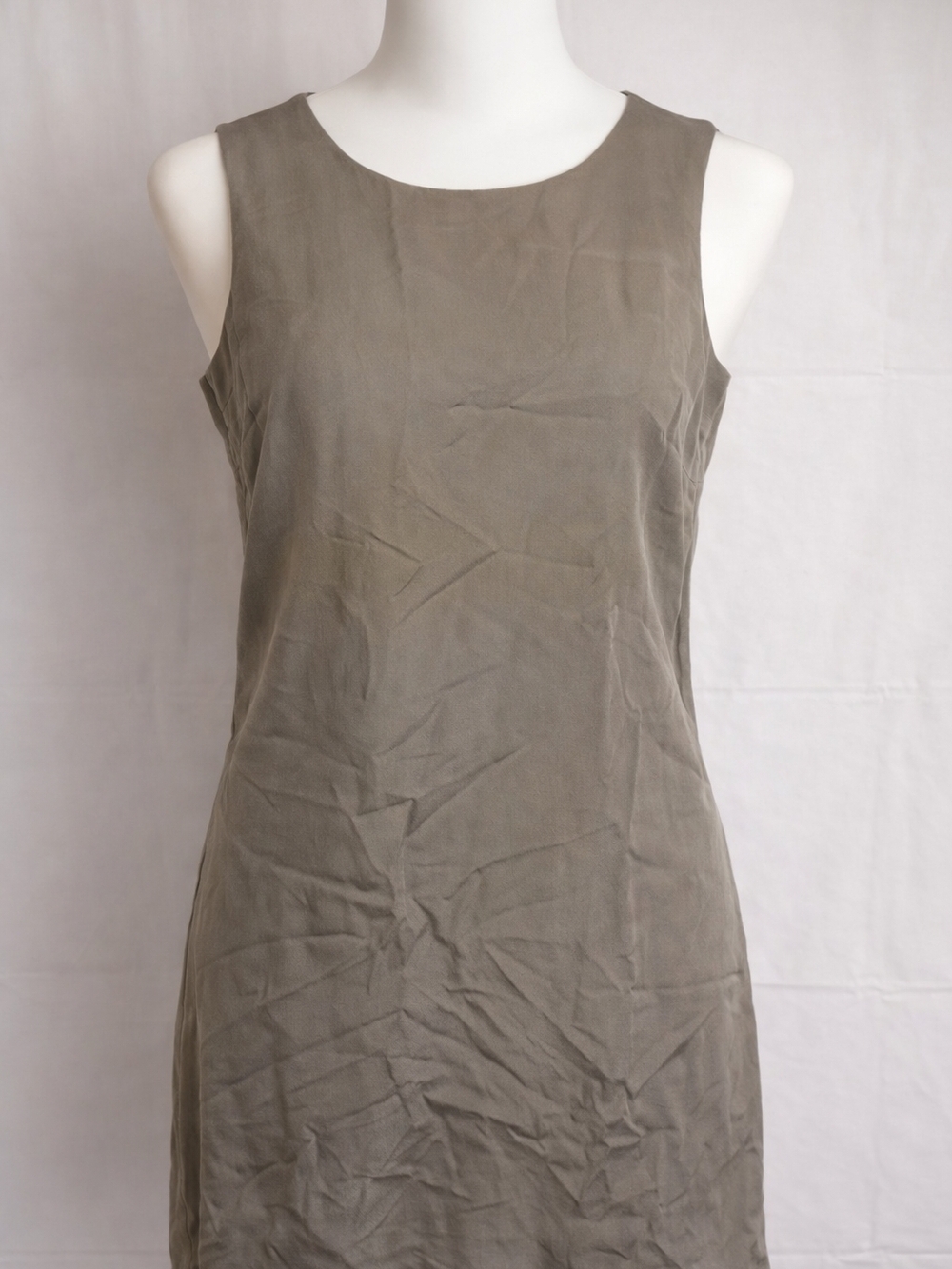 Cynthia Rowley Silk Shift Dress Gray Green Sleeveless Size 4 - Picture 2 of 6